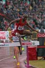 Tarik Langat Akdag (Turkey) on his way to winning the 3000 metres steeplechase at the European Athletics Team Championships.